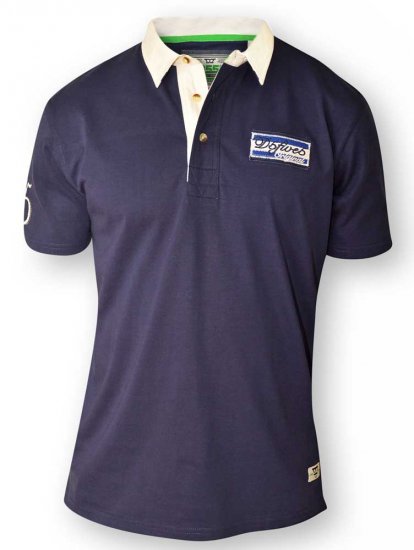 D555 NASH Short Sleeve Rugby Shirt Navy - Polo - Polo Uomo Taglie Forti