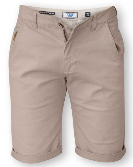 D555 COLTEN Stretch Cotton Chino Short Beige - Shorts - Pantaloncini Uomo Taglie Forti