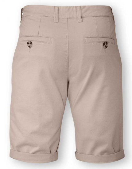 D555 COLTEN Stretch Cotton Chino Short Beige - Shorts - Pantaloncini Uomo Taglie Forti