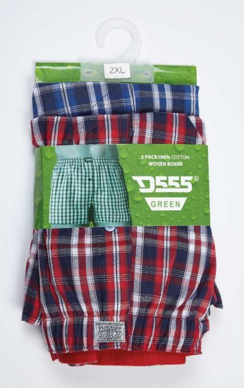 D555 PLAID Boxer Shorts Pack of Two - Intimo & costumi da bagno - Intimo Taglie Forti Uomo