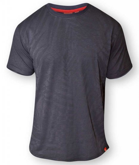 D555 ADAM Allover Leaf Print T-Shirt Navy - Magliette - Magliette Uomo Taglie Forti