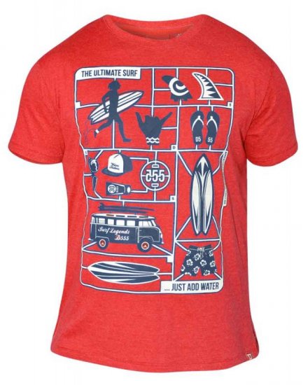 D555 JARON Ultimate Surf T-Shirt Red - Magliette - Magliette Uomo Taglie Forti