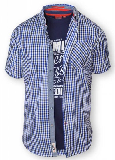 D555 JAIDEN Short Sleeve Shirt & T-shirt Combo - Camicie - Camicie Taglie Forti Uomo