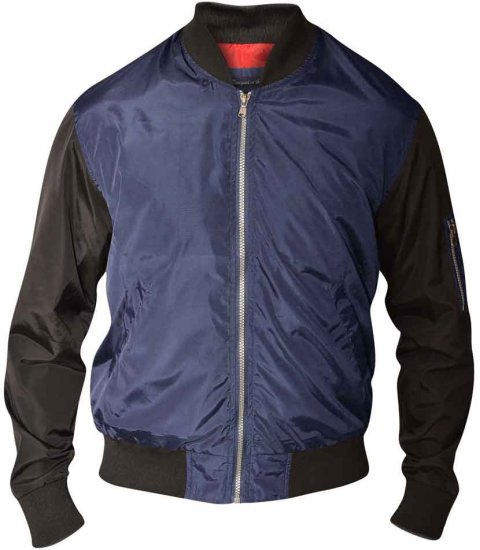D555 LOUIS Lined Bomber Jacket Navy/Black - Giubbotti - Giubbotti Uomo Taglie Forti