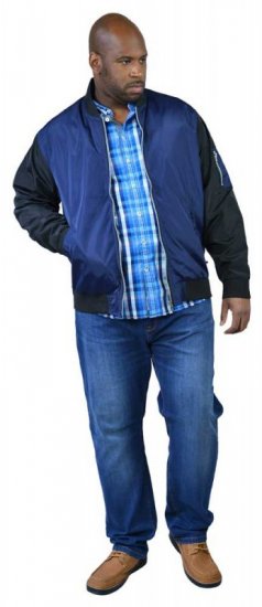 D555 LOUIS Lined Bomber Jacket Navy/Black - Giubbotti - Giubbotti Uomo Taglie Forti