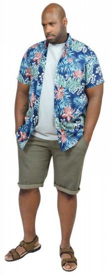 D555 ENRIQUE Short Sleeve Hawaiian Leaf Shirt & T-shirt Combo - Camicie - Camicie Taglie Forti Uomo