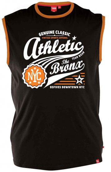 D555 JOVAN Athletic Sleeveless T-shirt Black - Magliette - Magliette Uomo Taglie Forti