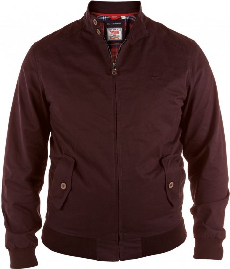 D555 Windsor Cotton Harrington Jacket Burgundy - Giubbotti - Giubbotti Uomo Taglie Forti