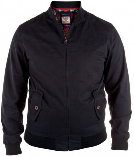D555 Windsor Cotton Harrington Jacket Black - Giubbotti - Giubbotti Uomo Taglie Forti