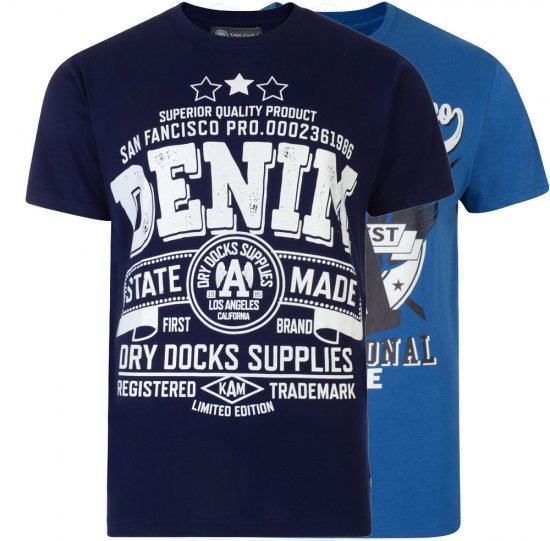 Kam Jeans San Francisco State 2-pack T-shirt - Magliette - Magliette Uomo Taglie Forti