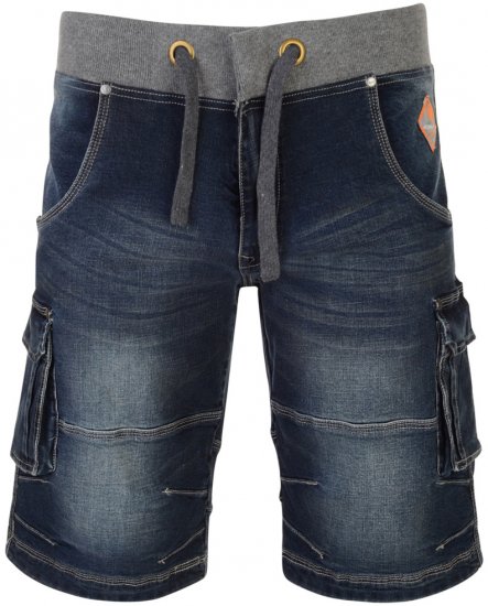 Kam Jeans Dito Denim Shorts Dark Used - Shorts - Pantaloncini Uomo Taglie Forti