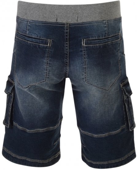 Kam Jeans Dito Denim Shorts Dark Used - Shorts - Pantaloncini Uomo Taglie Forti