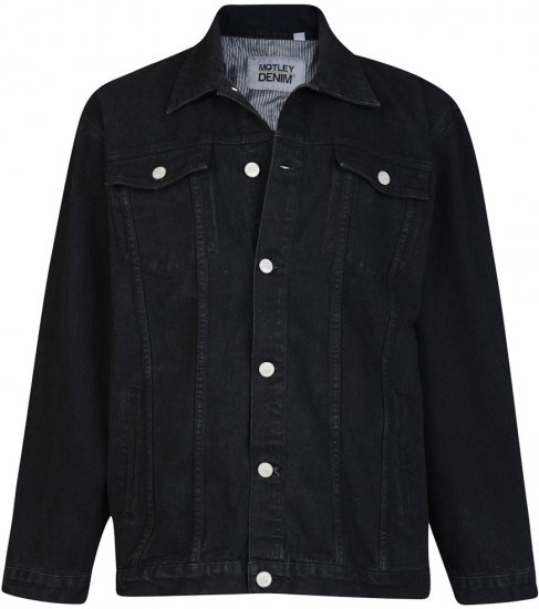 Motley Denim Denim Jacket Black - Giubbotti - Giubbotti Uomo Taglie Forti