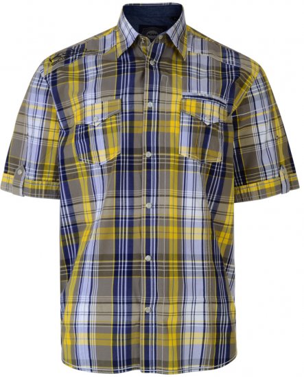 Kam Jeans Short Sleeve Check Shirt Berry - Camicie - Camicie Taglie Forti Uomo