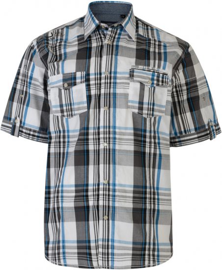 Kam Jeans Short Sleeve Check Shirt Sand - Camicie - Camicie Taglie Forti Uomo
