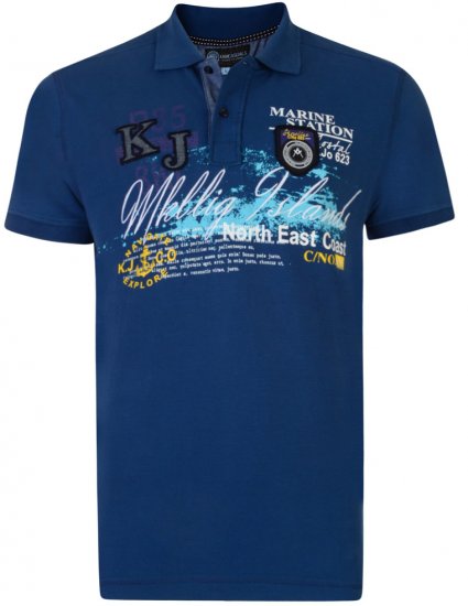 Kam Jeans Marine Pique Polo - Navy - Polo - Polo Uomo Taglie Forti