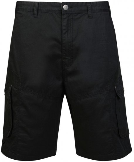 Motley Denim Cargo Shorts Black - Shorts - Pantaloncini Uomo Taglie Forti