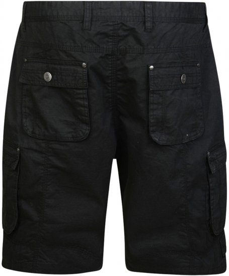 Motley Denim Cargo Shorts Black - Shorts - Pantaloncini Uomo Taglie Forti