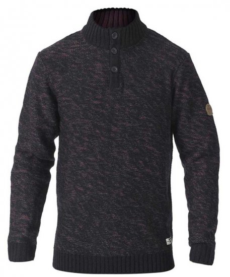 D555 MARSDEN Neck Sweater Black/Red - Felpe & felpe con cappuccio - Felpe & Felpe con Cappuccio Uomo Taglie Forti