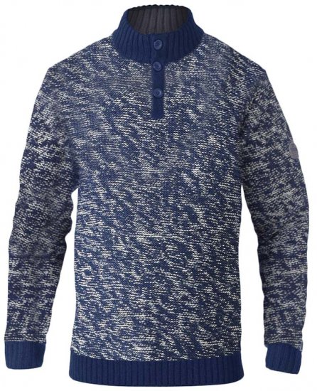D555 MARSDEN Neck Sweater Navy/Ecru - Felpe & felpe con cappuccio - Felpe & Felpe con Cappuccio Uomo Taglie Forti