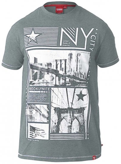 D555 RUEBEN NY City Print T-Shirt Khaki - Magliette - Magliette Uomo Taglie Forti