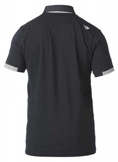D555 SWANN Short Sleeve Stretch Polo Black - Polo - Polo Uomo Taglie Forti