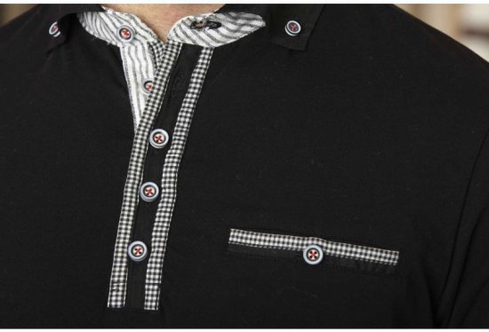 D555 SWANN Short Sleeve Stretch Polo Black - Polo - Polo Uomo Taglie Forti