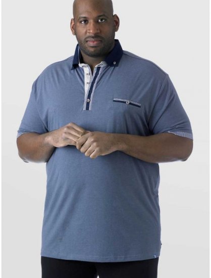 D555 SWANN Short Sleeve Stretch Polo Denim Melange - Polo - Polo Uomo Taglie Forti