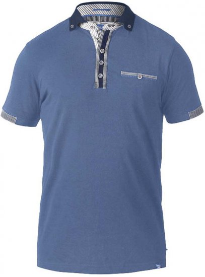 D555 SWANN Short Sleeve Stretch Polo Denim Melange - Polo - Polo Uomo Taglie Forti