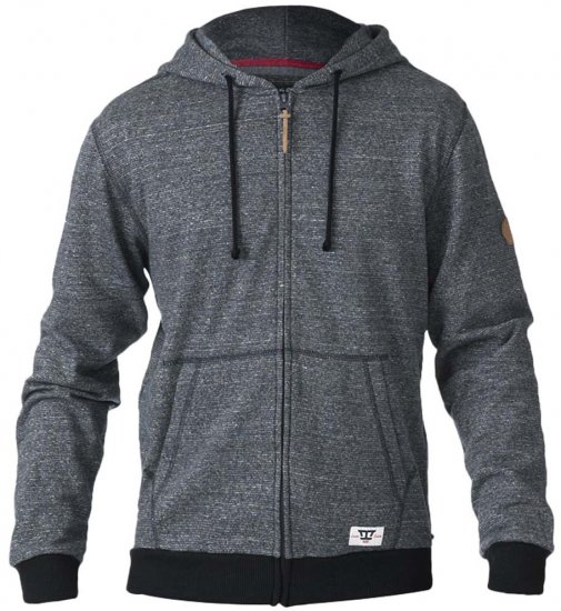 D555 Romney Full Zipper Hoodie Charcoal - Felpe & felpe con cappuccio - Felpe & Felpe con Cappuccio Uomo Taglie Forti