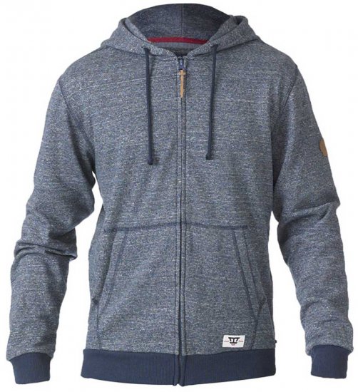 D555 Romney Full Zipper Hoodie Navy - Felpe & felpe con cappuccio - Felpe & Felpe con Cappuccio Uomo Taglie Forti
