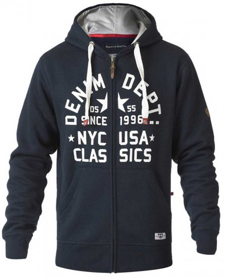 D555 Upton Hoodie Navy - Felpe & felpe con cappuccio - Felpe & Felpe con Cappuccio Uomo Taglie Forti