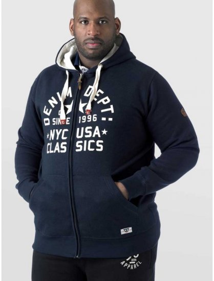 D555 Upton Hoodie Navy - Felpe & felpe con cappuccio - Felpe & Felpe con Cappuccio Uomo Taglie Forti