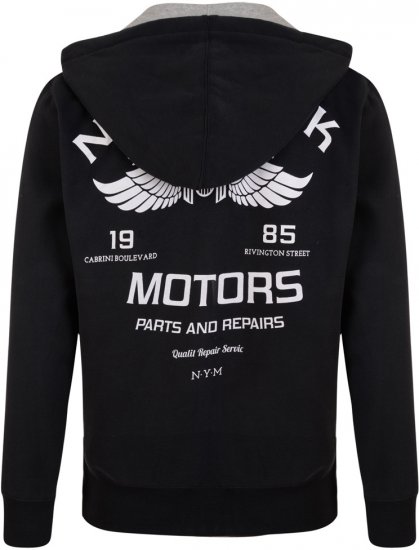 Kam Jeans 773 New York Motors Hoodie Black - Felpe & felpe con cappuccio - Felpe & Felpe con Cappuccio Uomo Taglie Forti