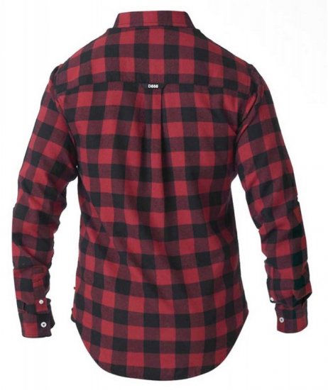 D555 Lawton LS Flannel Shirt Red - Camicie - Camicie Taglie Forti Uomo