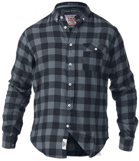 D555 Lawton LS Flannel Shirt Grey - Camicie - Camicie Taglie Forti Uomo