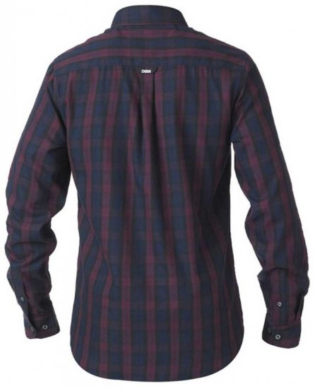 D555 Nixon LS Shirt Navy/Wine - Camicie - Camicie Taglie Forti Uomo