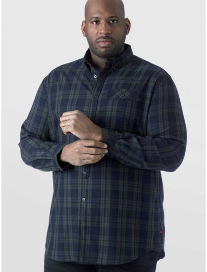 D555 Angelo LS Shirt Navy - Camicie - Camicie Taglie Forti Uomo