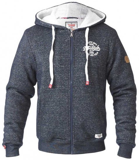 D555 Hulk Fur Lined Zipper Hood Navy - Felpe & felpe con cappuccio - Felpe & Felpe con Cappuccio Uomo Taglie Forti
