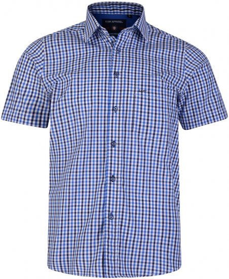 Kam Jeans 6140 Short Sleeve Shirt Navy - Camicie - Camicie Taglie Forti Uomo