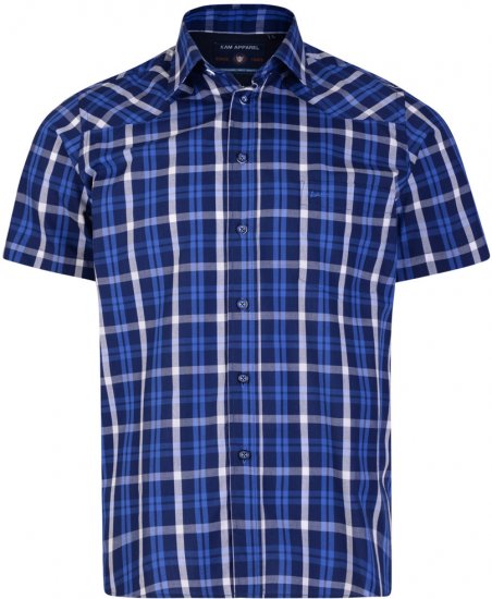Kam Jeans 6143 Short Sleeve Shirt Navy - Camicie - Camicie Taglie Forti Uomo