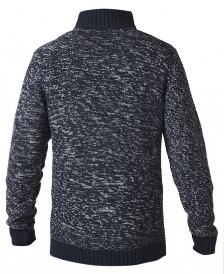 D555 REMINGTON Sweater With Woven Zipper Chest Pocket Navy/Grey - Felpe & felpe con cappuccio - Felpe & Felpe con Cappuccio Uomo Taglie Forti