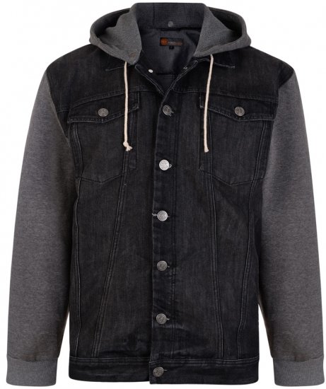 Kam Jeans Conte Denim Jacket Black - Giubbotti - Giubbotti Uomo Taglie Forti