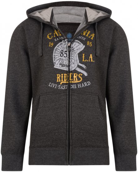 Kam Jeans 772 California Rider Hoodie Charcoal - Felpe & felpe con cappuccio - Felpe & Felpe con Cappuccio Uomo Taglie Forti