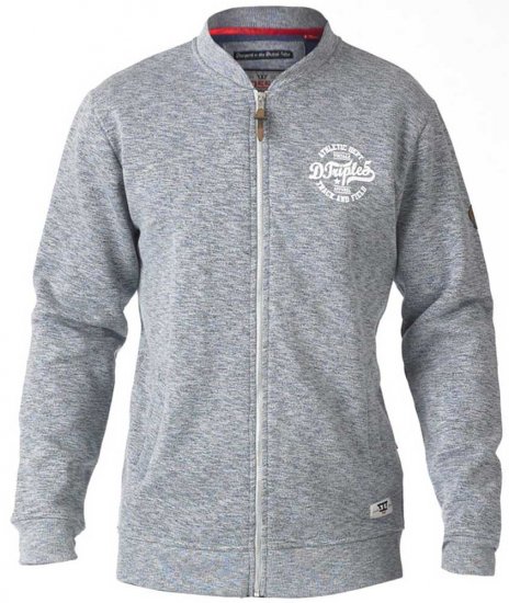 D555 Sandford Sweat Jacket Grey - Felpe & felpe con cappuccio - Felpe & Felpe con Cappuccio Uomo Taglie Forti