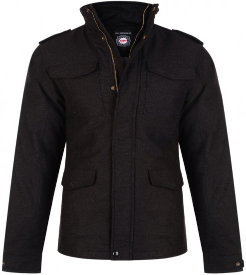 Kam Jeans 69 Moleskin Padded Coat Charcoal - Giubbotti - Giubbotti Uomo Taglie Forti