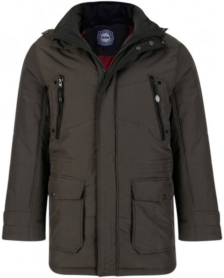 Kam Jeans 68 Long Padded Coat Dark - Giubbotti - Giubbotti Uomo Taglie Forti