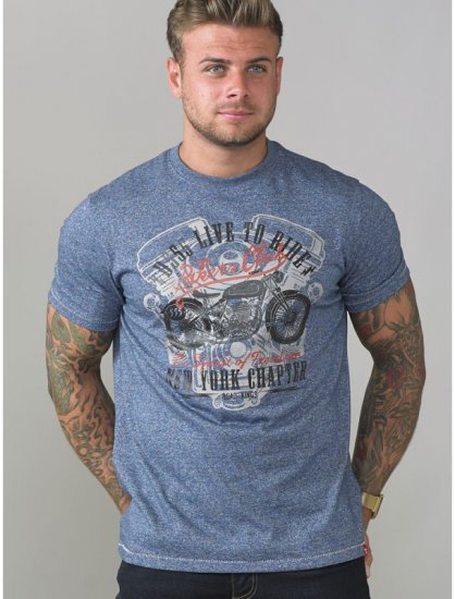D555 Bradley T-shirt Blue - Magliette - Magliette Uomo Taglie Forti
