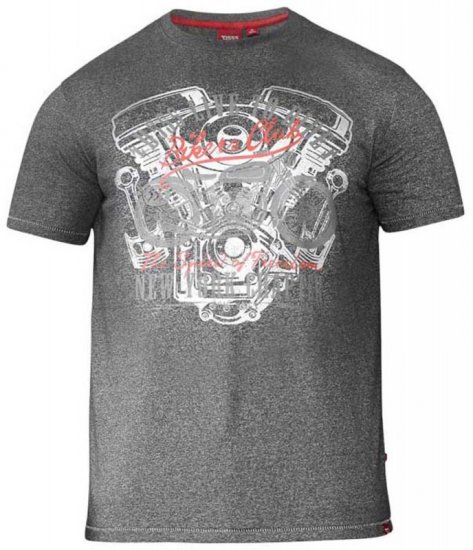 D555 Bradley T-shirt Charcoal - Magliette - Magliette Uomo Taglie Forti