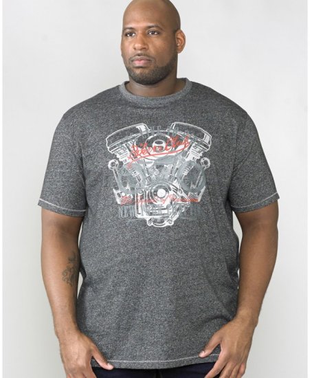 D555 Bradley T-shirt Charcoal - Magliette - Magliette Uomo Taglie Forti